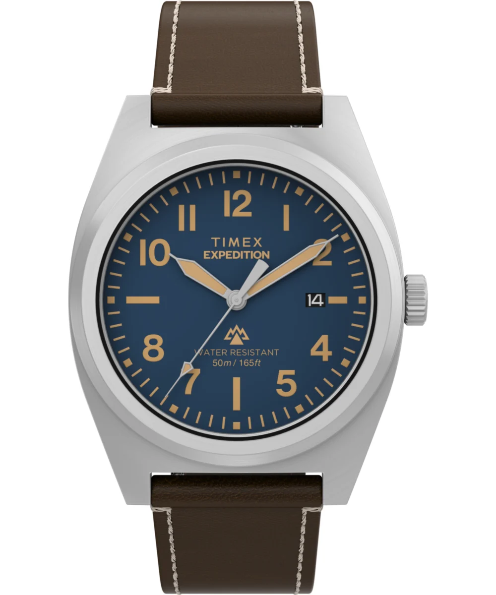 Timex Expedition® Capstone 39mm Eco-Friendly Leather Strap Watch TW2Y30600 39 mm kol saati