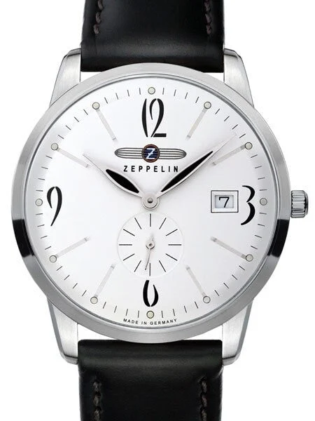 Graf Zeppelin Flatline White Dial Watch Dress that is Just 7mm Thin! #7334-1 kol saati