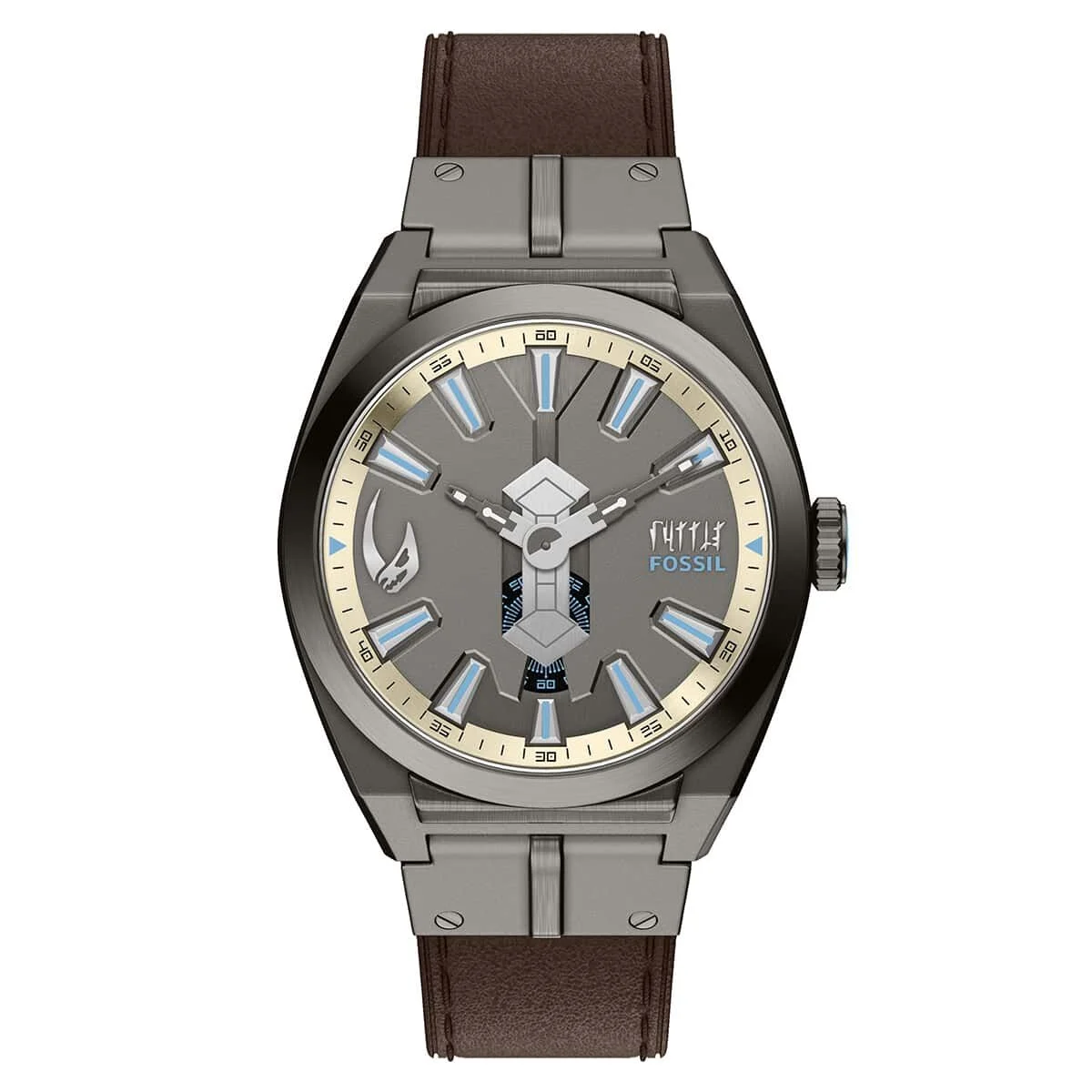 Fossil Star Wars Mandalorian Everett ve Yaka İğnesi Seti FLE1245SET 42 mm kol saati