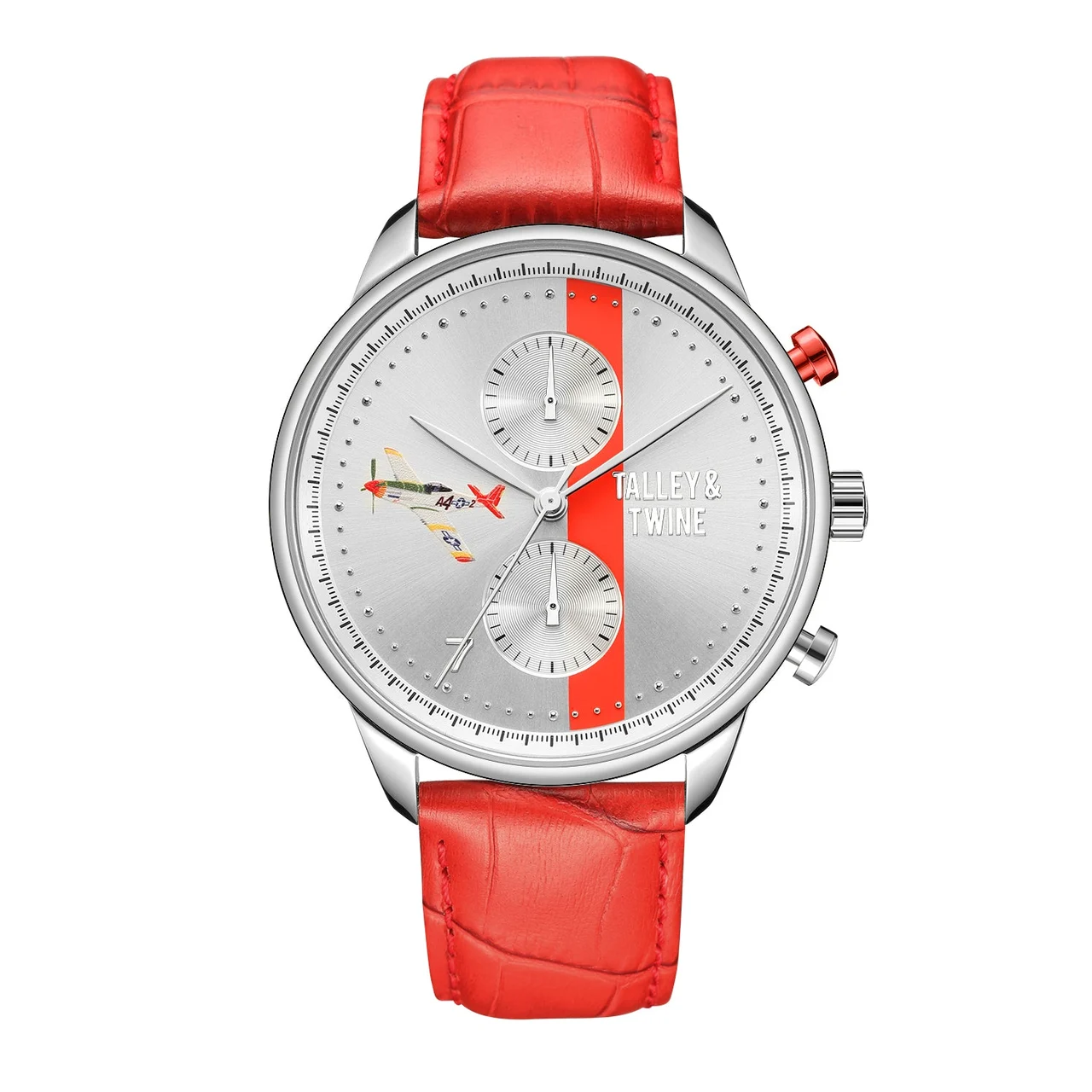 Talley & Twine Watch Company M-tusk-red-leather 46 mm kol saati