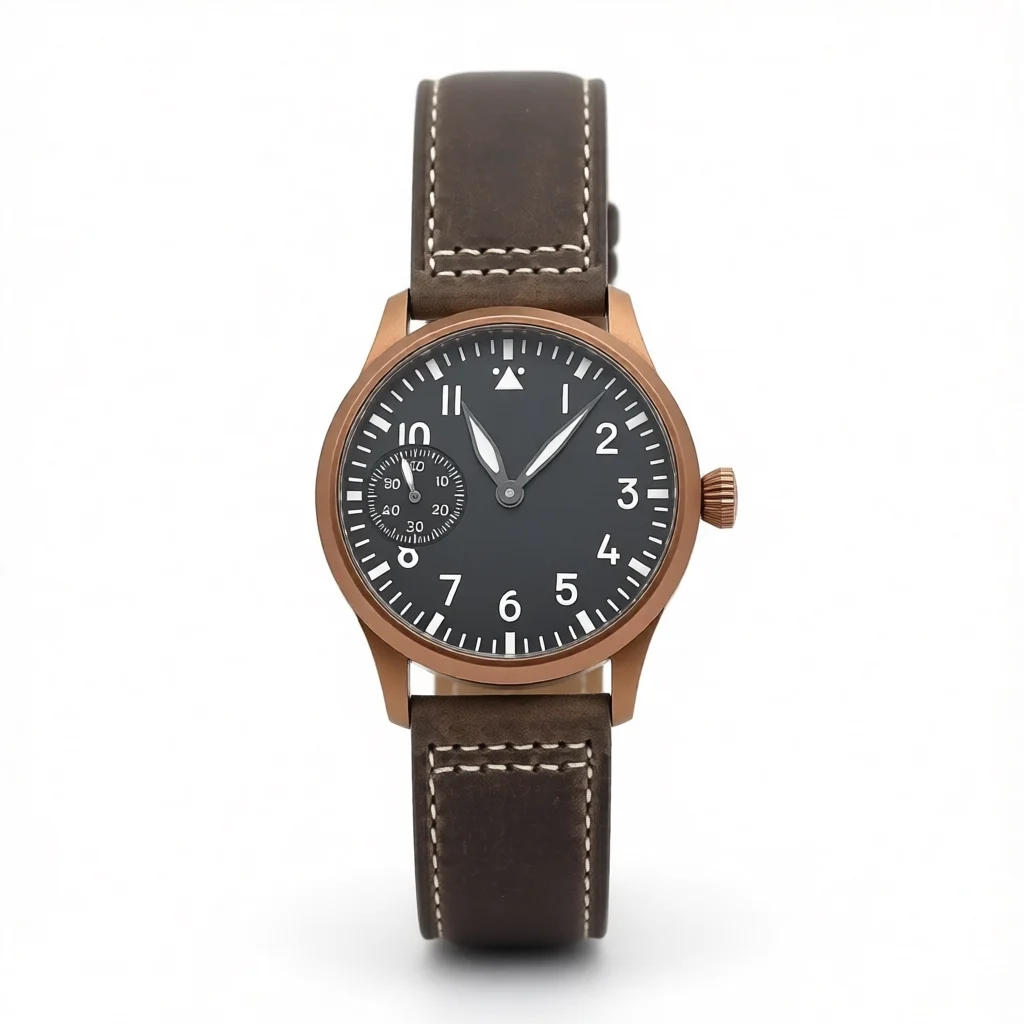 Tandorio Watches Corgeut Chronograph Watch CG2022 Sapphire 42MM Asia 6497 Seagull St3600 Automatic Glass Back 3Bar sub second pilot 14:173#D;5:56964930#Sapphire Glass 42 mm kol saati
