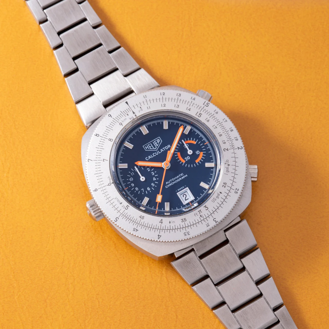 Heuer Calculator 40993024 46 mm kol saati