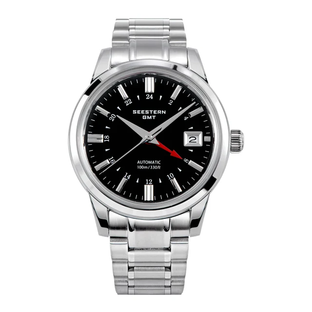 Sugess Seestern S446 GMT Watch Black Dial (Seiko NH34 GMT movement) kol saati