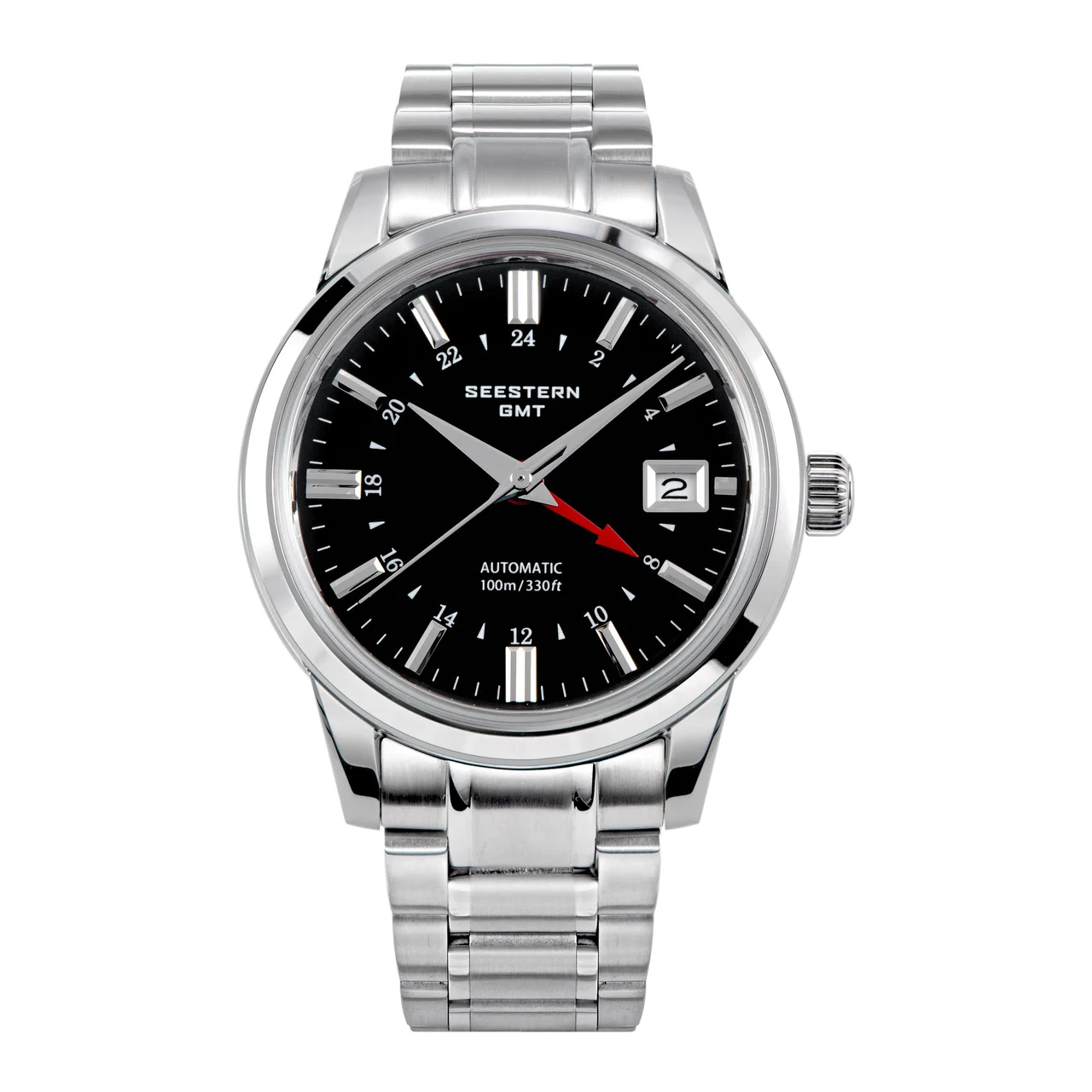 Sugess Seestern S446 GMT Watch Black Dial (Seiko NH34 GMT movement) 40 mm kol saati