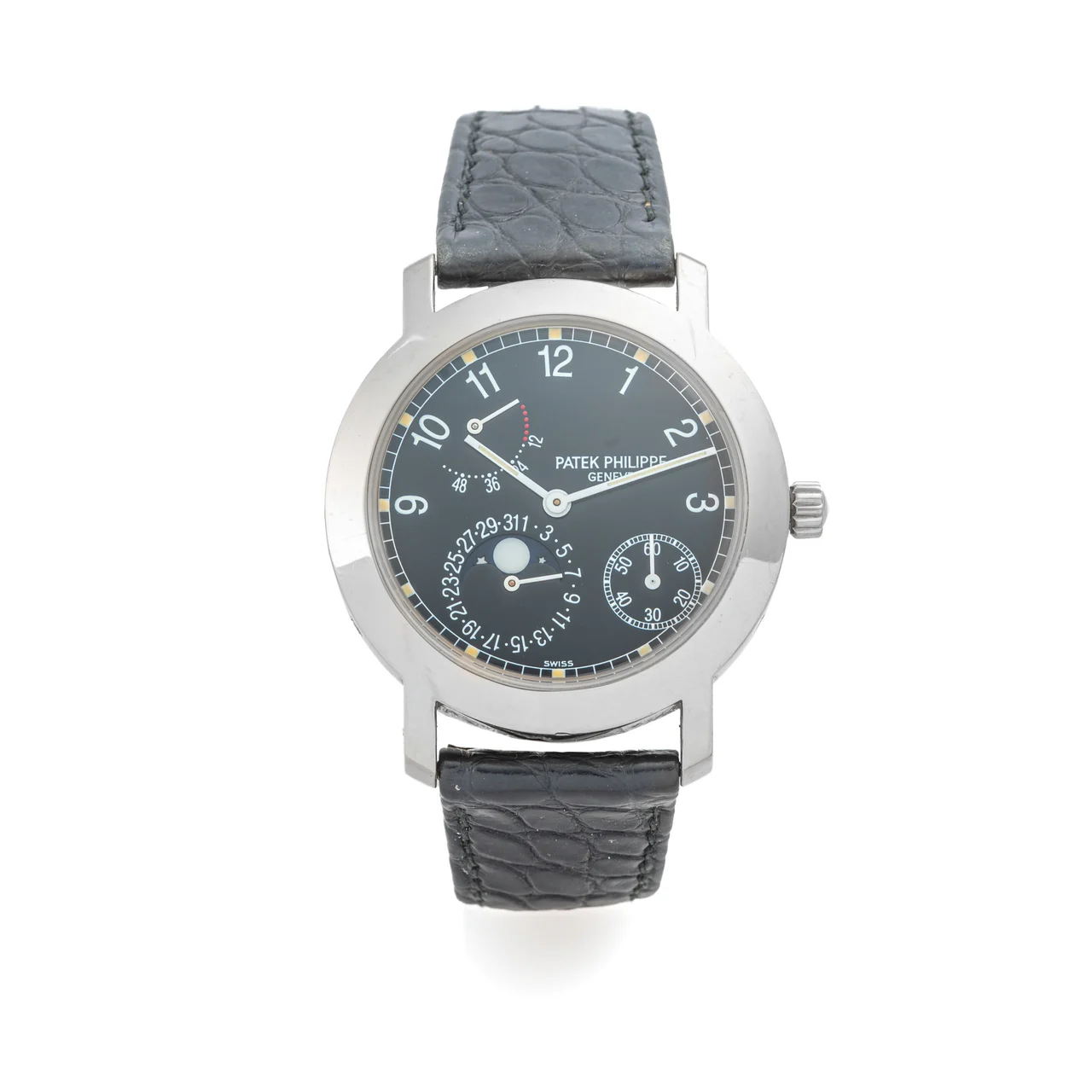 Patek Philippe PATEK PHILIPPE, REF. 5055, DATE, POWER RESERVE, MOONPHASE, WHITE GOLD 31 mm kol saati