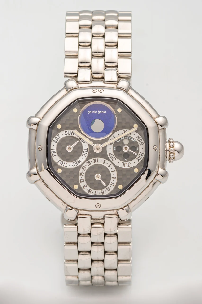 Gerald Genta Gérald Genta Ref. 3374.7, self-winding, perpetual calendar, moon phases; “Success”; stainless steel kol saati