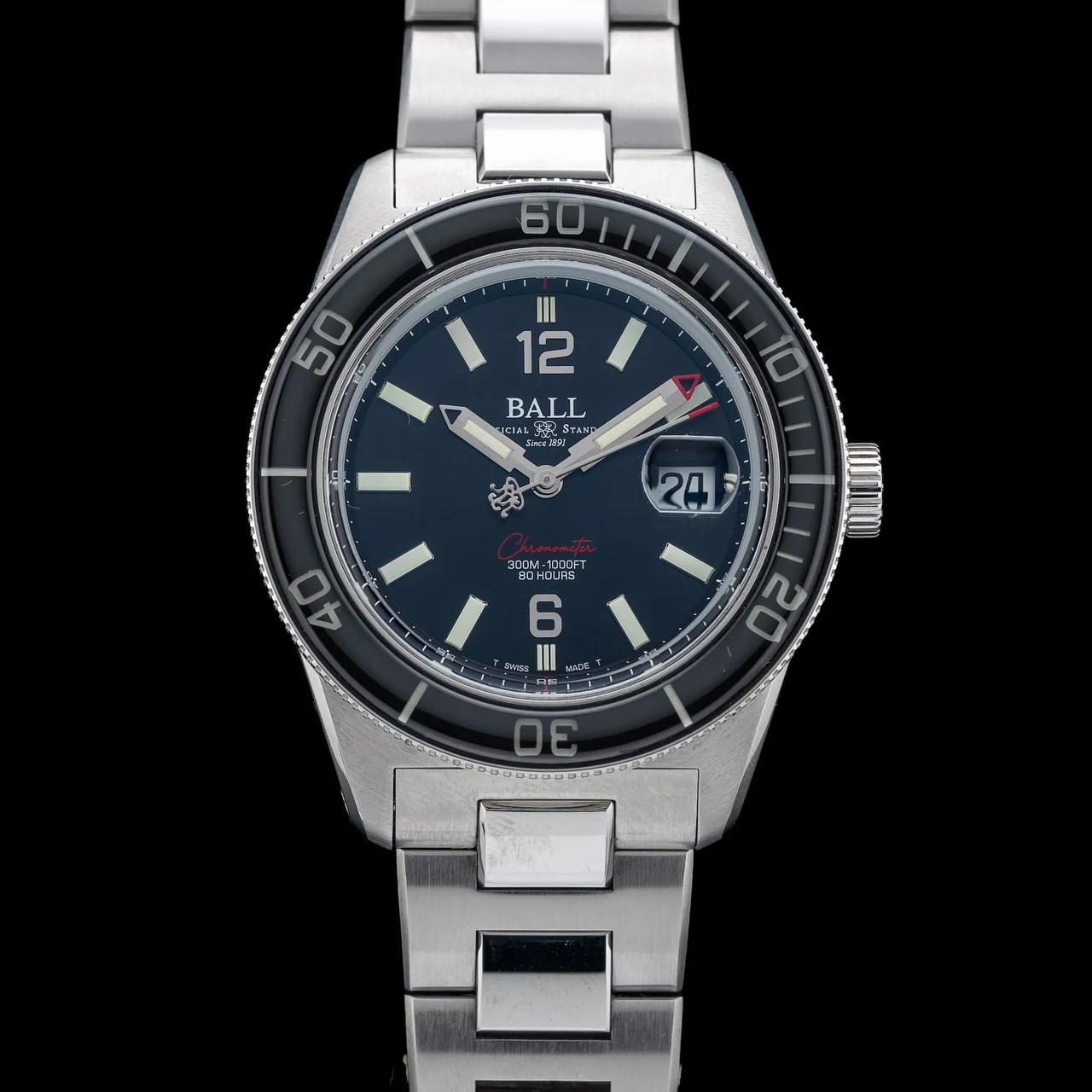 Ball Engineer M Skindiver III 41.5mm Black Dial Limited Edition DD3100A-S1C-BK 210009N41945 41.5 mm kol saati