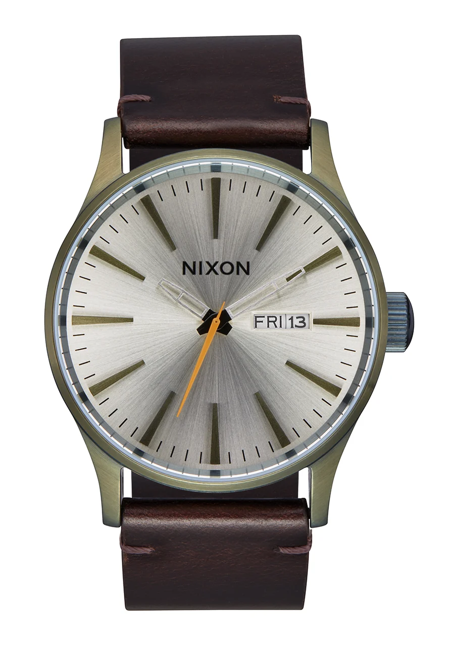 Nixon US Sentry Leather - Vintage White / Surplus A105-5093-00 42 mm kol saati