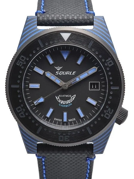 Squale Meter Swiss Made Automatic Dive Watch with 42mm Carbon Fiber Case #T183BL 42 mm kol saati