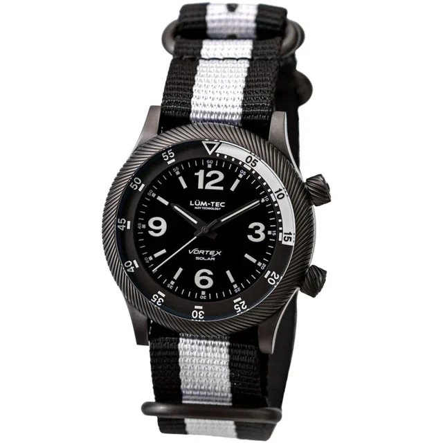 Lum Tec Lum-Tec 42mm Solar-Powered Military Watch with Curved DD Sapphire Crystal #Vortex-