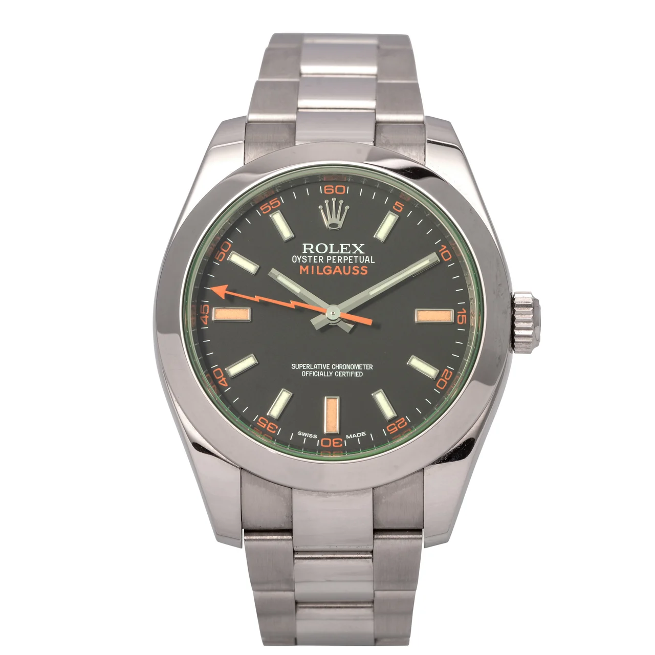Discontinued DISCONTINUED REF. 116400, SELF-WINDING, CENTRE-SECONDS; "MILGAUSS", SO-CALLED "GREEN MILGAUSS"; STAINLESS STEEL kol saati