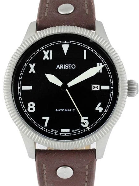 Aristo Aviator Swiss ETA Automatic Watch with California Dial 3H137 40.5 mm kol saati