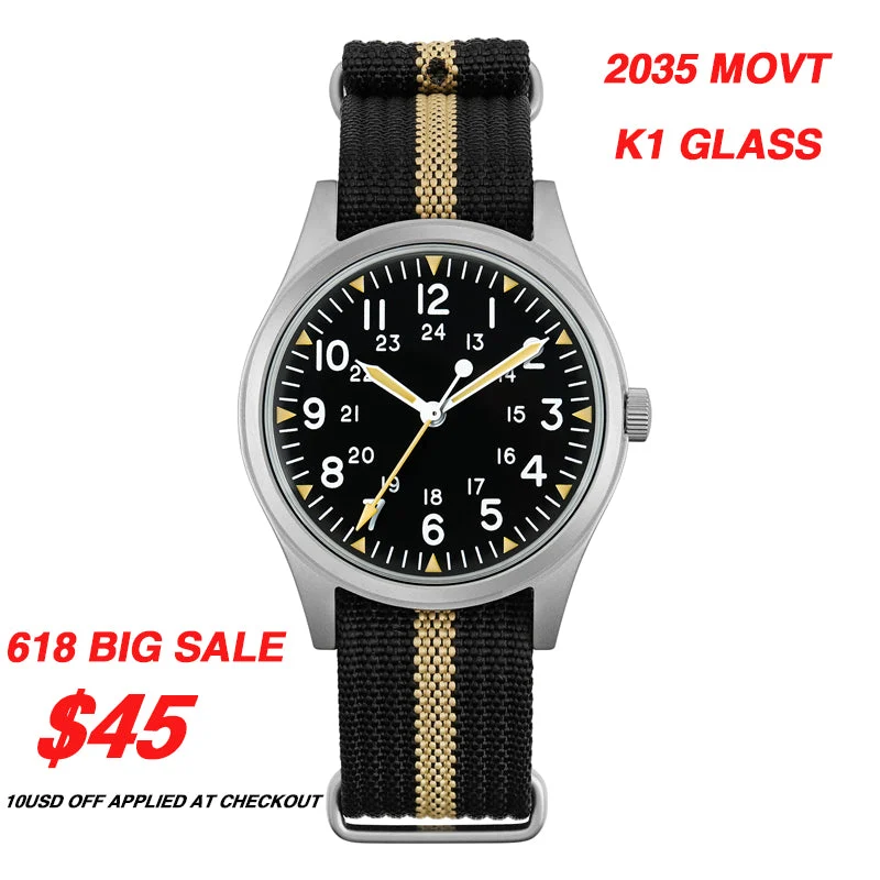 MILITADO MILITADO ML07C-黑盘-2035机芯-K1 36 mm kol saati