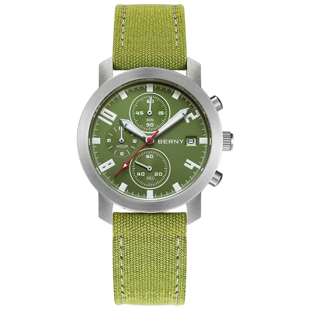 BERNY Men Quartz Chronograph Field Watch-2806M 2806M-ORG kol saati