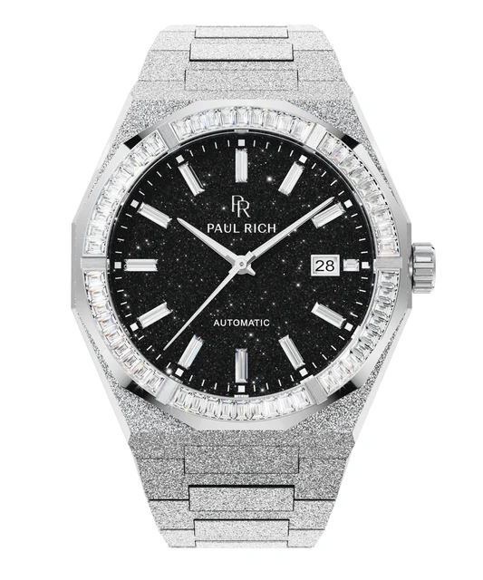 Paul Rich Frosted Star Dust II BlackMoissanitePR99II - Silver Quartz kol saati