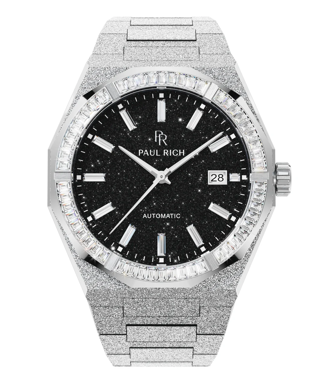 Paul Rich Frosted Star Dust II BlackMoissanitePR99II - Silver Quartz 43 mm kol saati