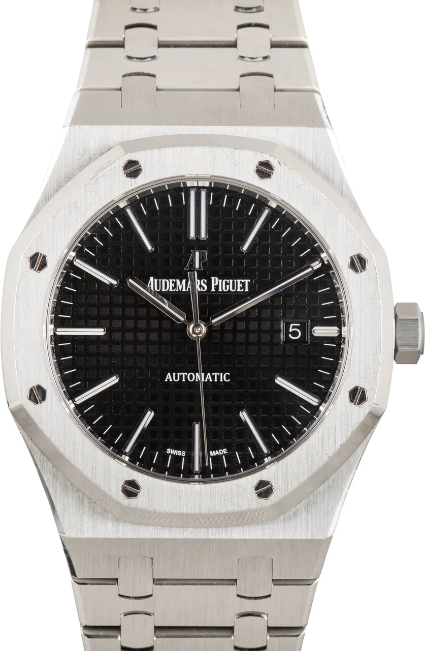 Audemars Piguet Black Dial Royal Oak Stainless Steel 15400ST.OO.1220ST.01 41 mm kol saati