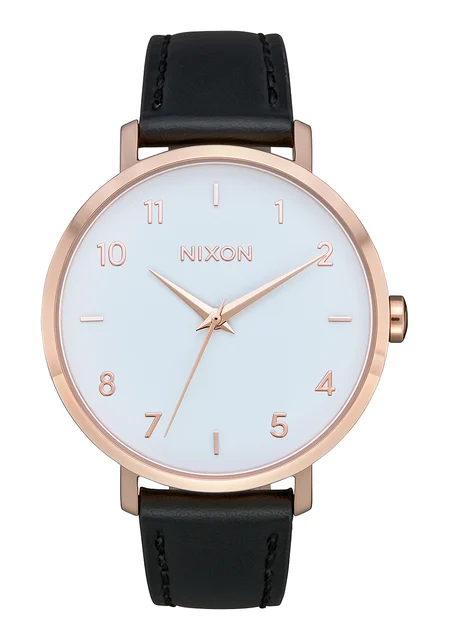 Nixon US Arrow Leather - Rose Gold / White / Black A1091-3026-00 kol saati