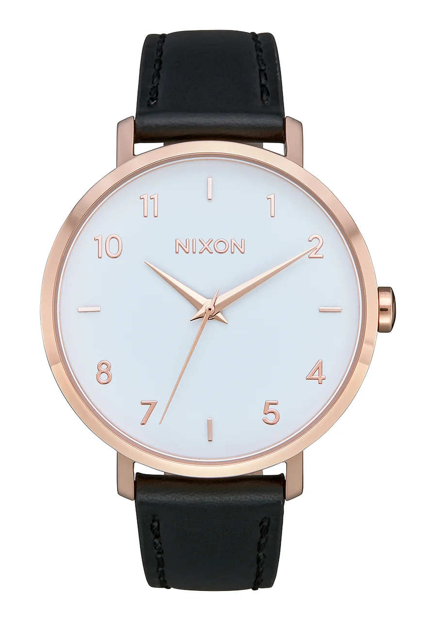 Nixon US Arrow Leather - Rose Gold / White / Black A1091-3026-00 kol saati