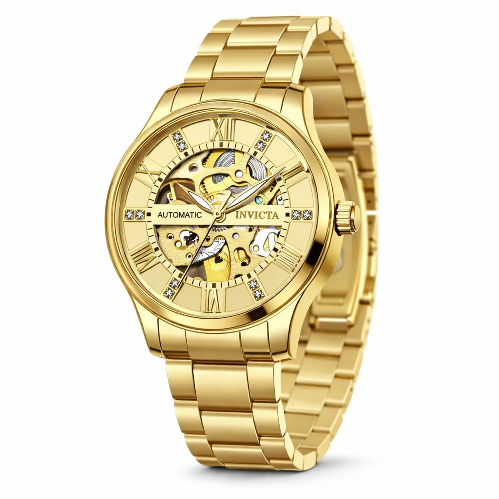 Invicta Objet D Art Automatic Watch w/ Skeleton Dial - 40mm. Gold (69115) 40 mm kol saati