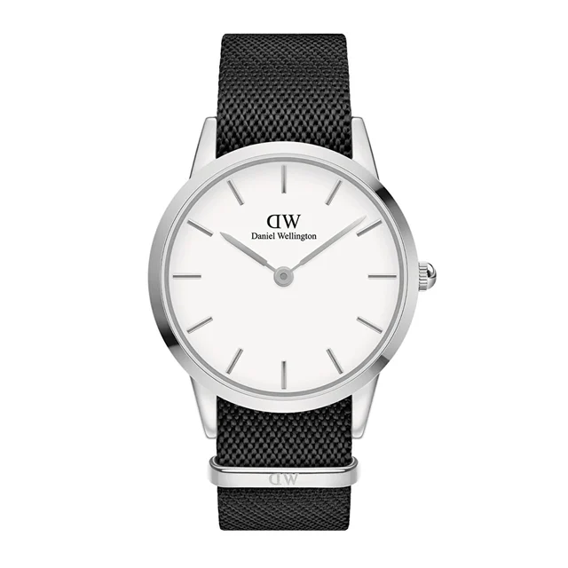 DANIEL WELLINGTON Iconic Black NATO White Dial DW00600677 kol saati