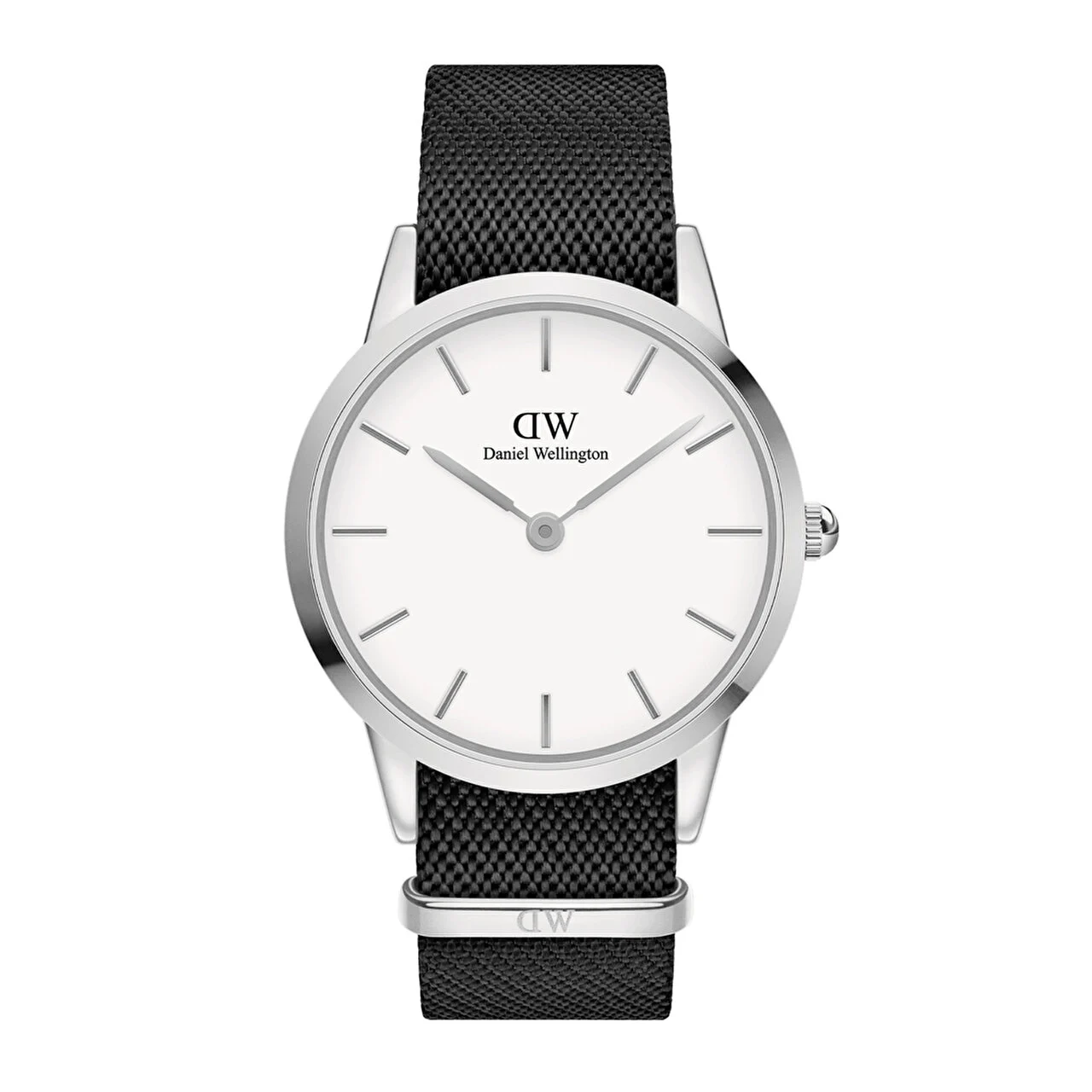DANIEL WELLINGTON Iconic Black NATO White Dial DW00600677 40 mm kol saati