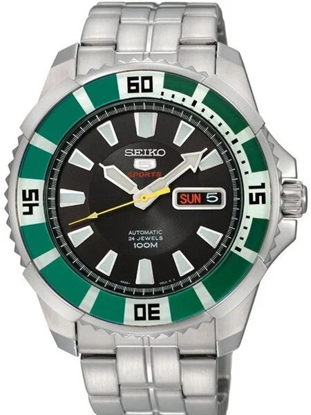 Seiko Sports 5, 24-Jewel Automatic Watch with Day and Date Window #SRP205 SRP205K1 kol saa