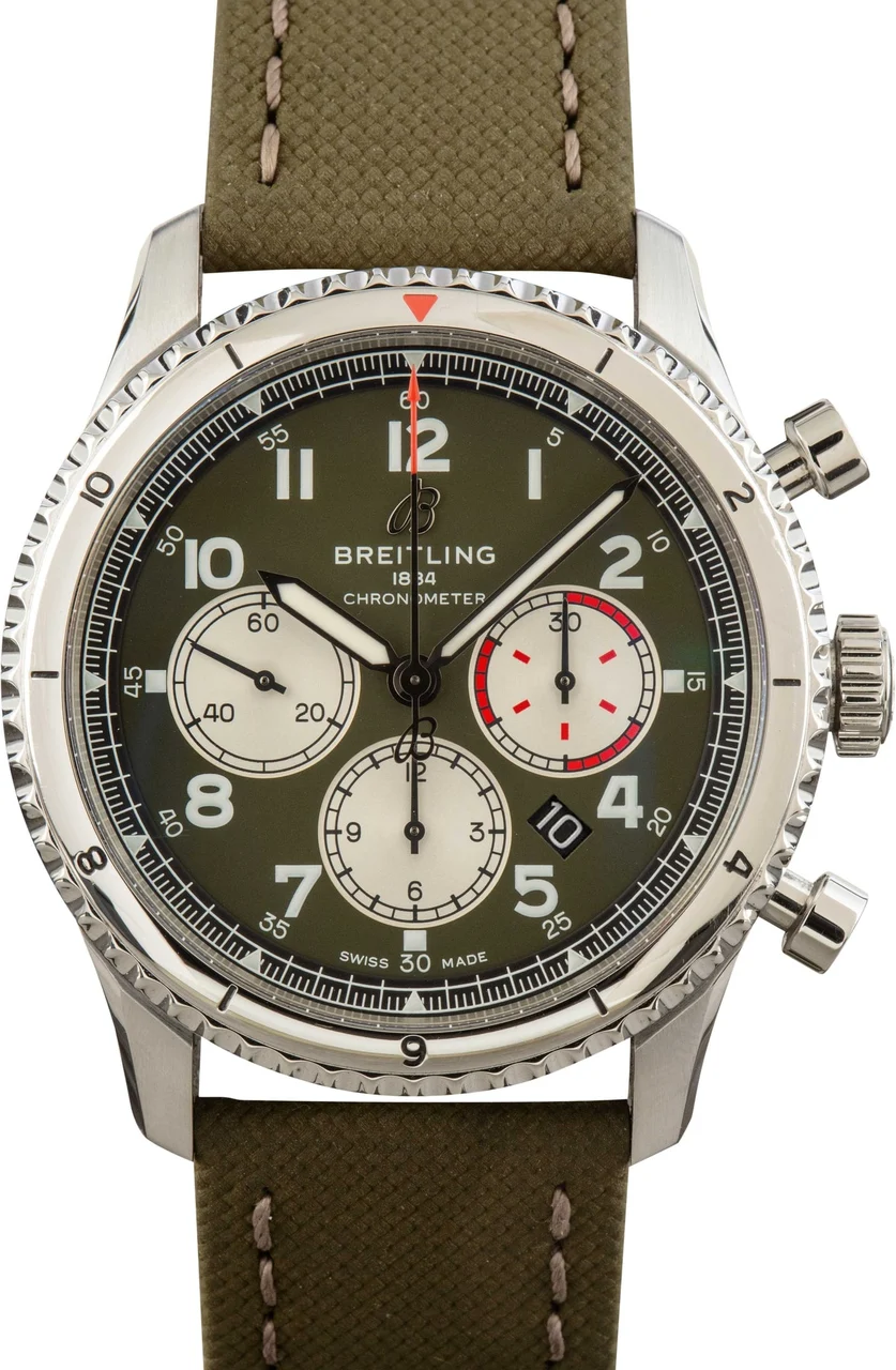 Breitling Aviator 8 B01 Green Dial 842047177624 kol saati