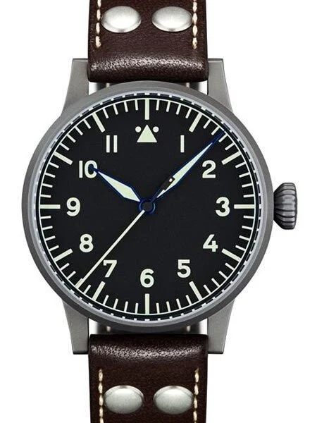 Laco Hamburg Type A Dial Hand Wind Pilot Watch with Sapphire Crystal #861736 36 mm kol saati