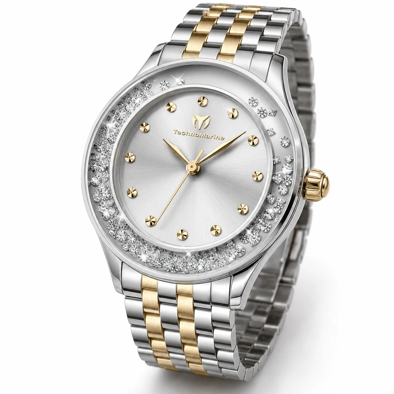 Technomarine Brillantezza Del Mare Watch - 34mm, Steel, Gold (TM-9026010) 34 mm kol saati