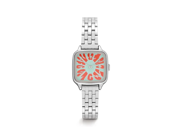 Komono Kate Estate Flower Silver Coral KOM-W4216 kol saati