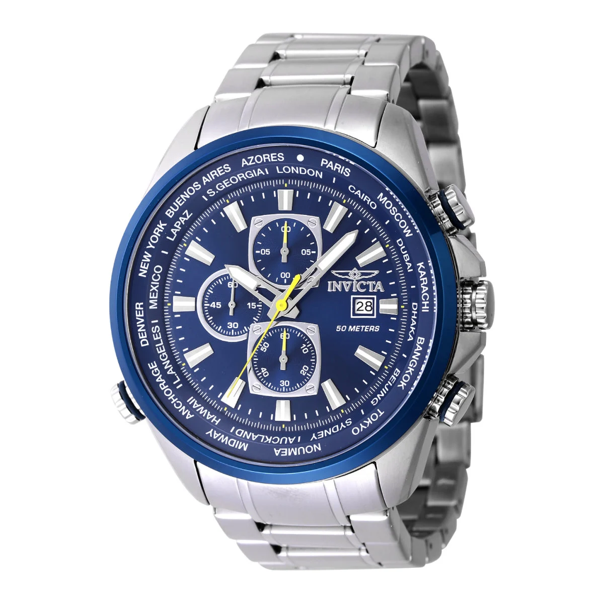 Invicta Aviator Interceptor Watch - 50mm. Steel (47818) 50 mm kol saati