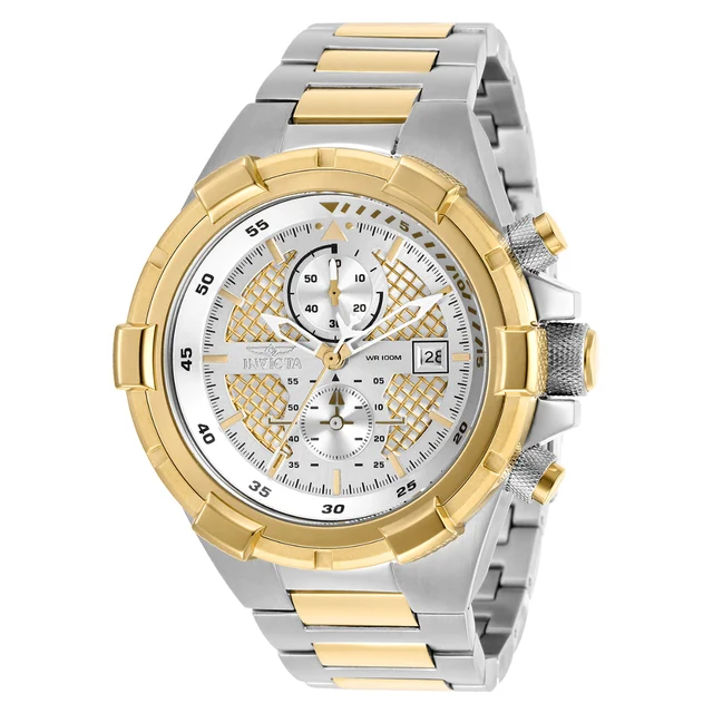 Invicta Aviator Falcon Watch - 50.5mm, Steel, Gold (28120) kol saati