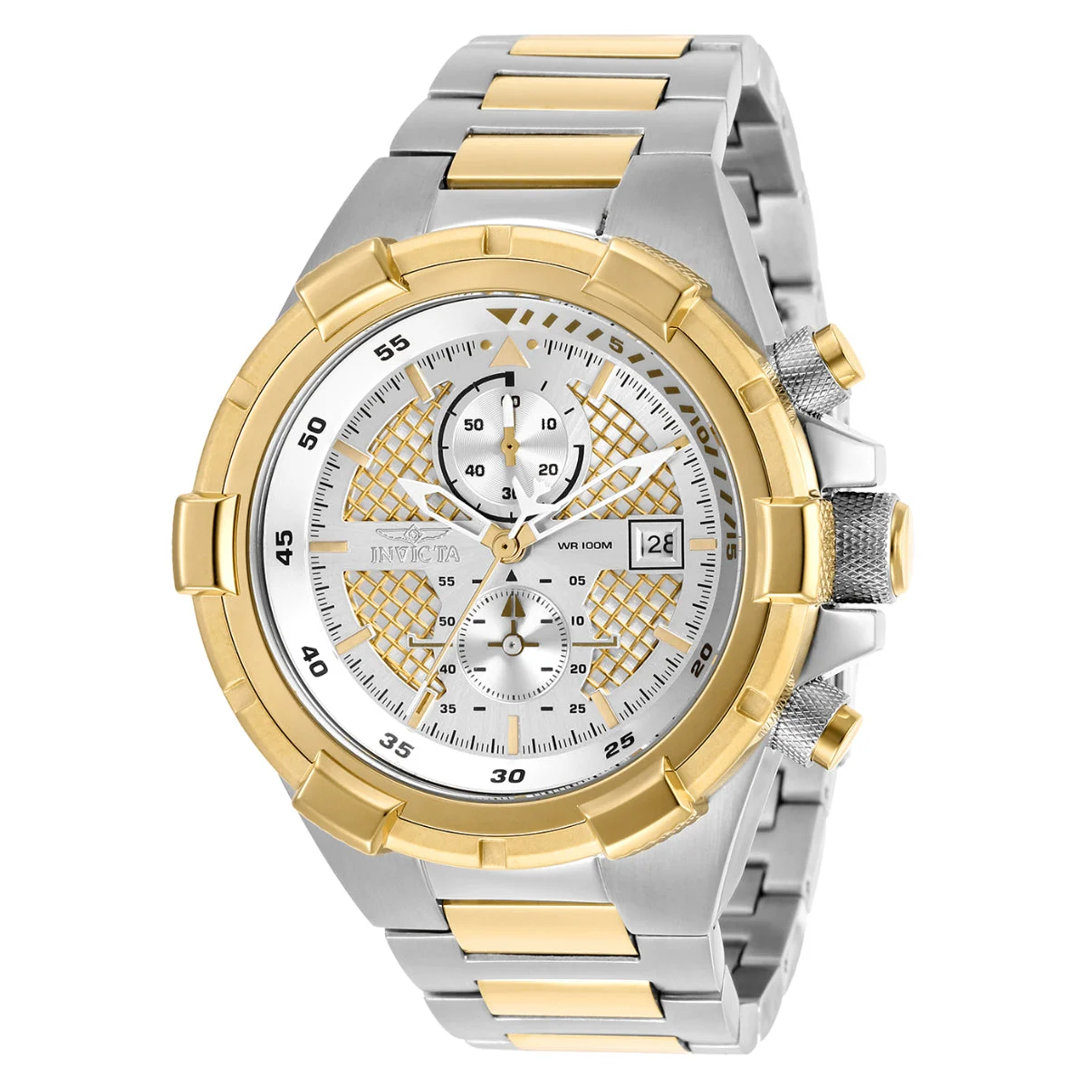 Invicta Aviator Falcon Watch - 50.5mm, Steel, Gold (28120) 50.5 mm kol saati