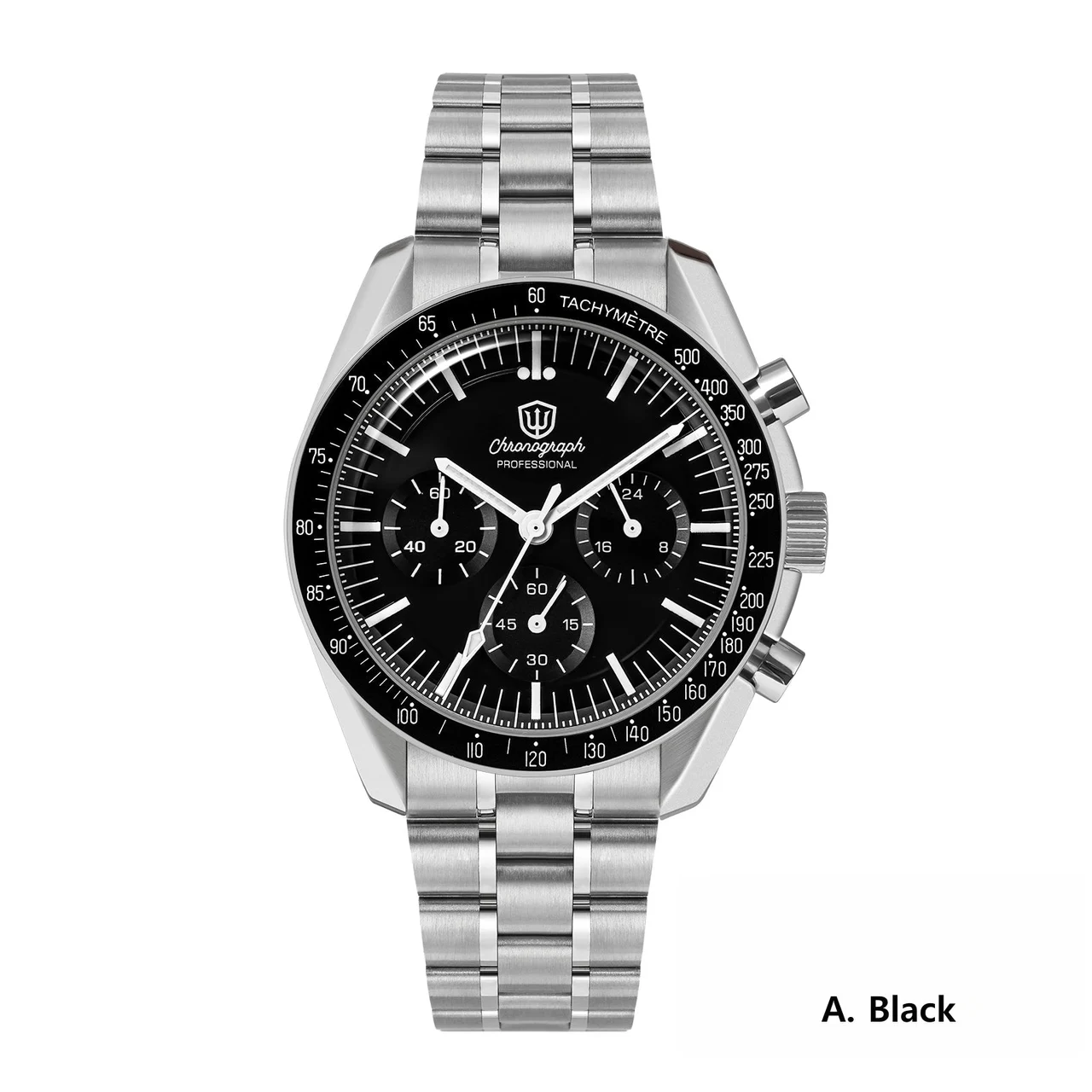 Watchdives Watchdives Watchdives-超霸WD1863- 黑色(新款,少刻度) 39 mm kol saati