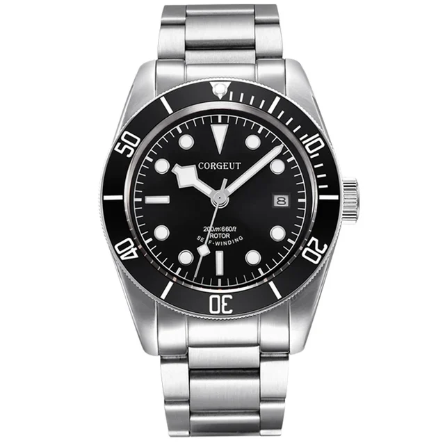 Tandorio CORGEUT Miyota8215 CG2010 41MM BB58 Mod Snowflake Sapphire Diving watch Date 20ba