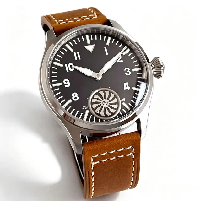 Tandorio Vintage Manual winding Watch Asia 6498 ST3621 Movement Sapphire 5ATM Fashion Sub 