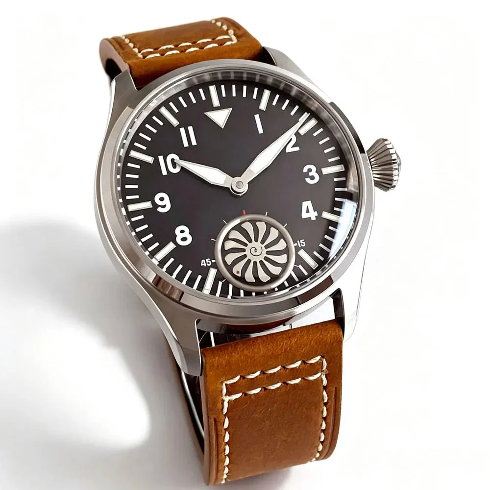 Tandorio Vintage Manual winding Watch Asia 6498 ST3621 Movement Sapphire 5ATM Fashion Sub Second 12000059455447834 42 mm kol saati