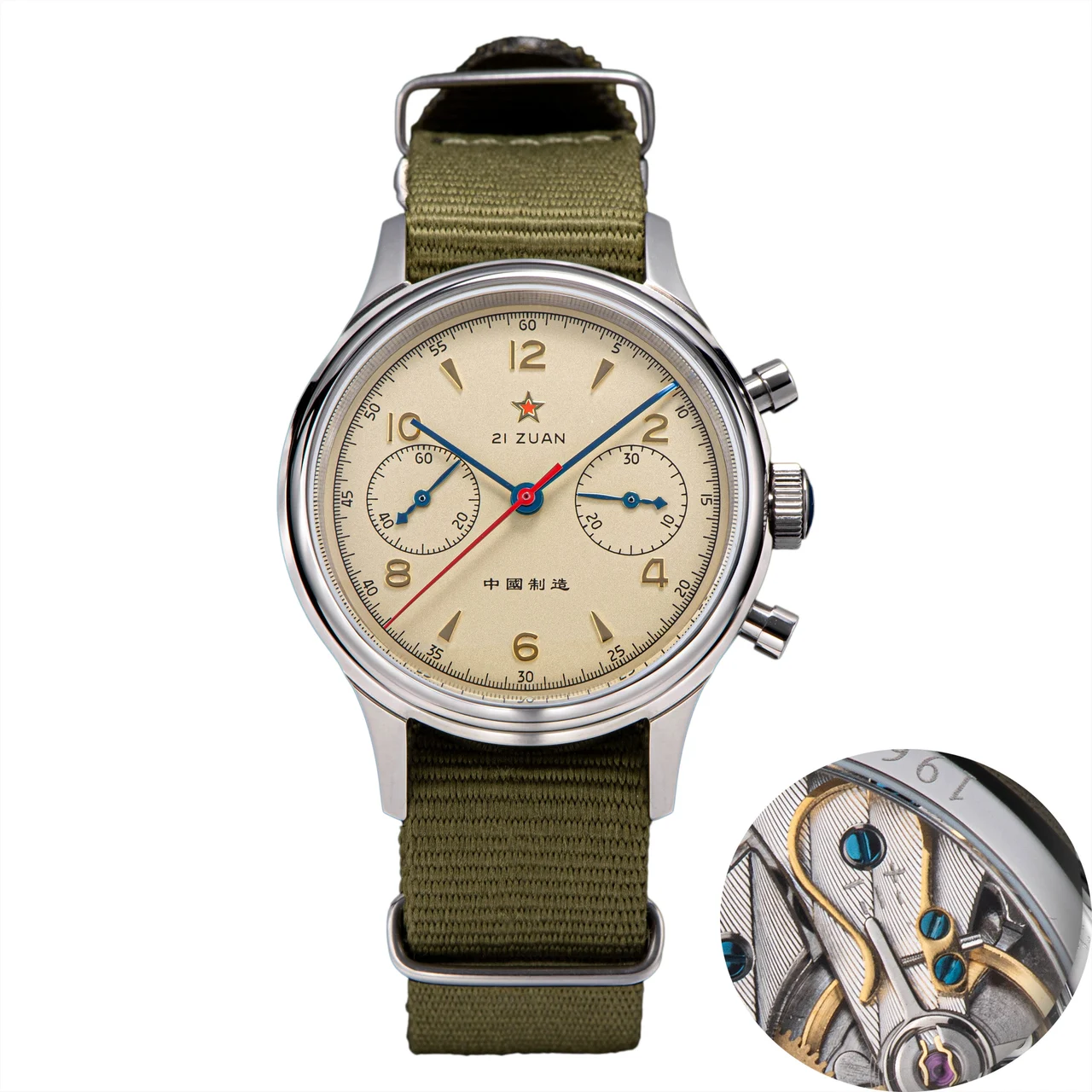 Sea-Gull Seagull Movement Chrono Heritage SU1963SN Swan Neck Regulato 38 mm kol saati