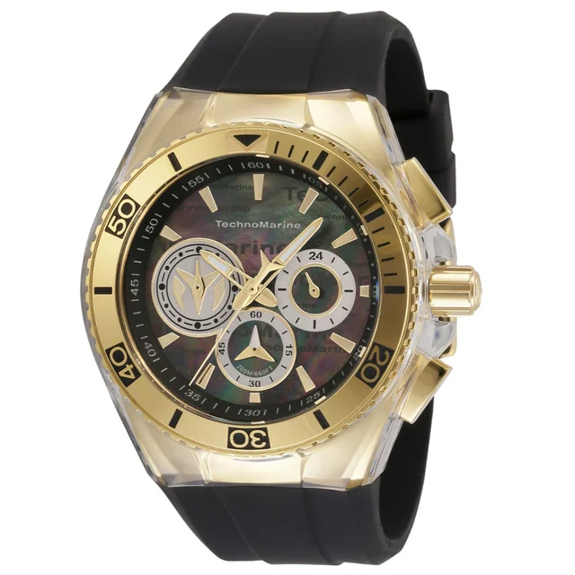 Technomarine Cruise California Watch w/ Mother of Pearl Dial - 46.65mm, Black (TM-120025)
