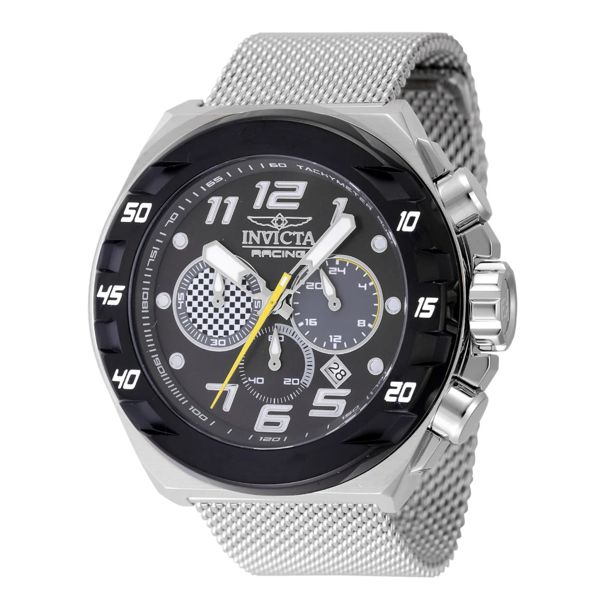 Invicta Racing Checkered Velocity Watch - 48mm. Steel (47203) 48 mm kol saati