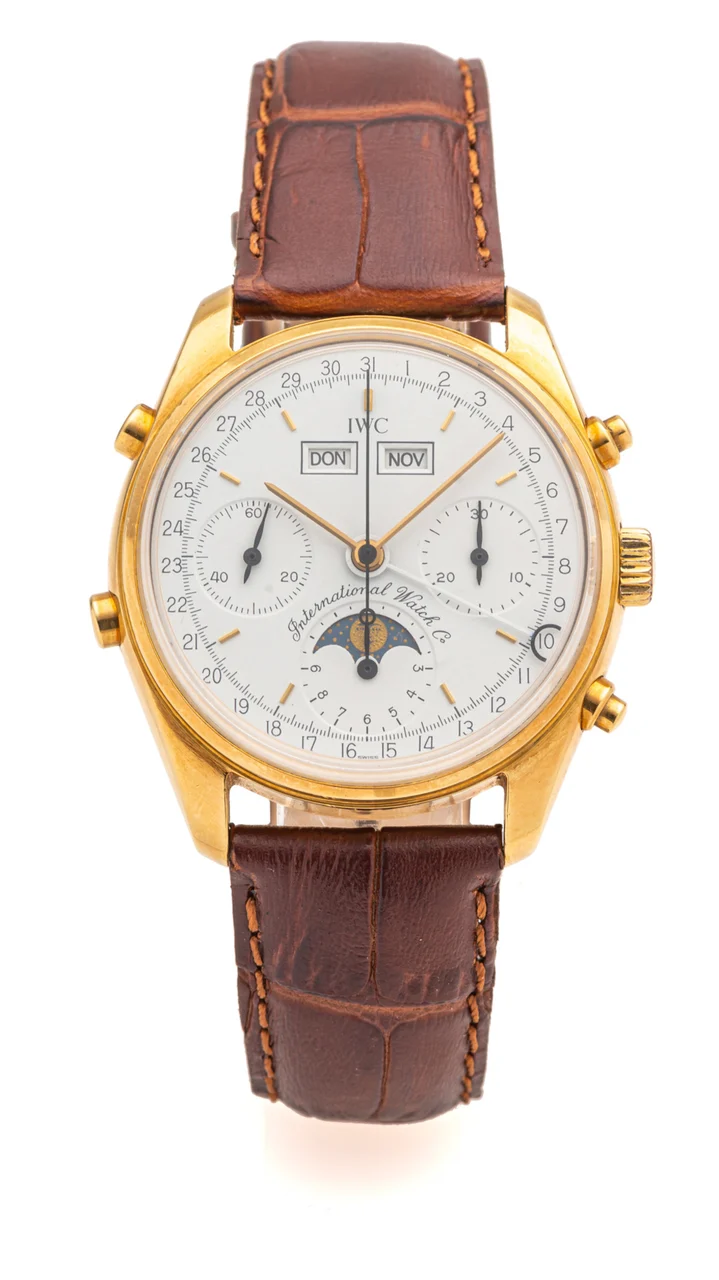 IWC IWC, REF. 3710, TRIPLE DATE MOONPHASE CHRONOGRAPH, No. 150/150, GOLD kol saati