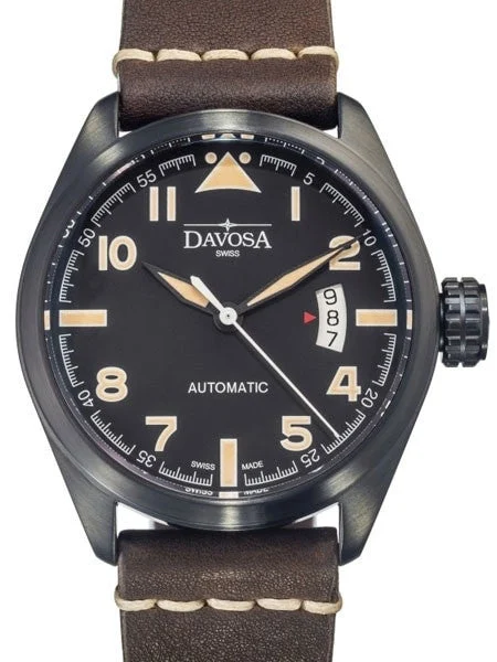 Davosa Military Swiss Automatic 200 Meter Pilot Watch with Black PVD Case #16151184 kol sa