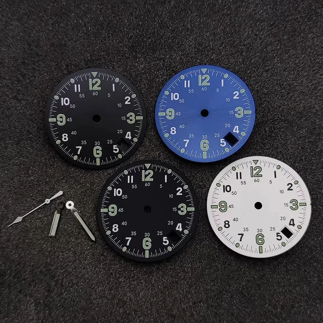 Tandorio Double Digital Circle Watch Dial Hands Green Luminous Faces Watches Modification