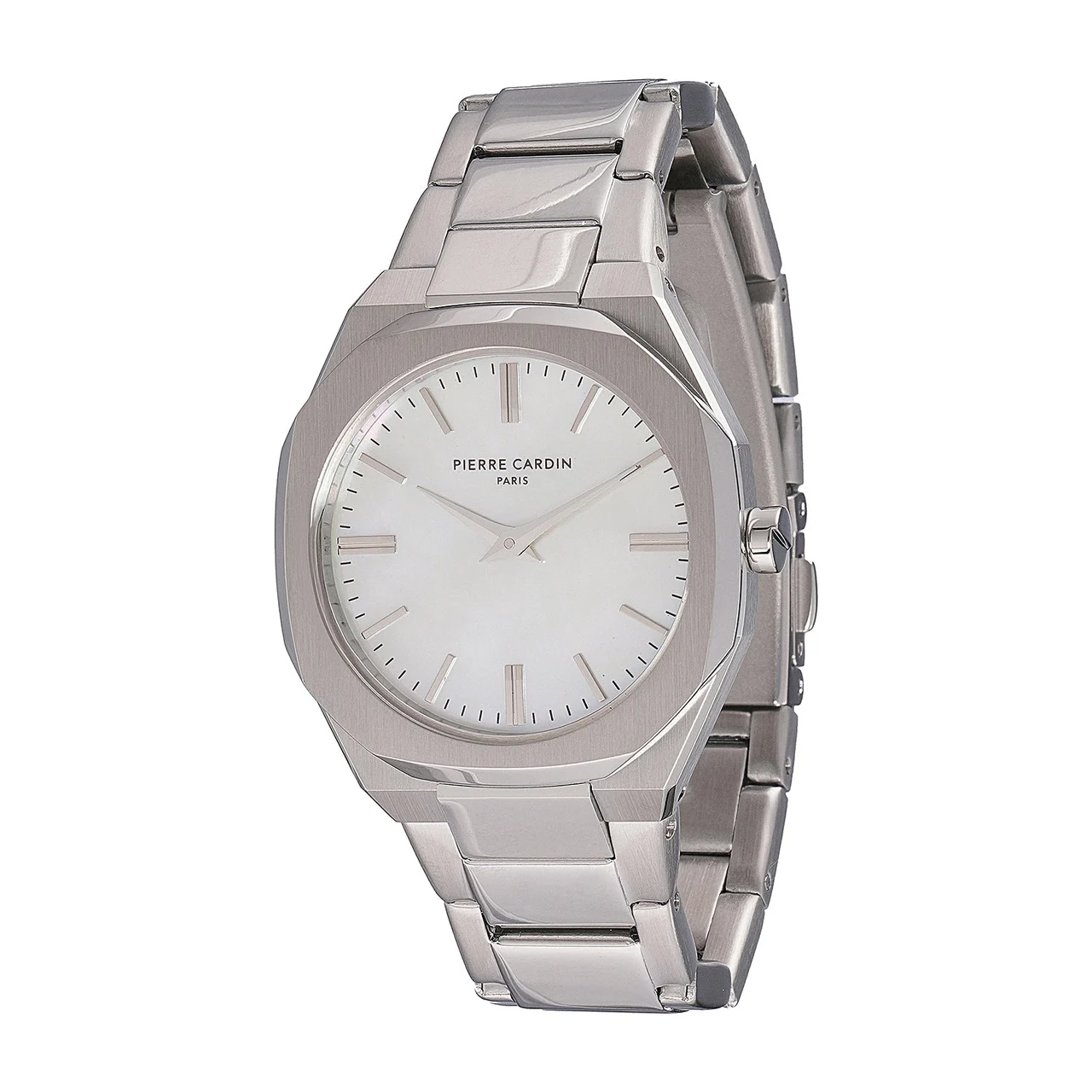 Elysee Maison 8 Chrysanthème ’ Watch - Silver Case, White Mother of Pearl Dial Look with Stainless Steel Band CF.1008.MS.2 32 mm kol saati