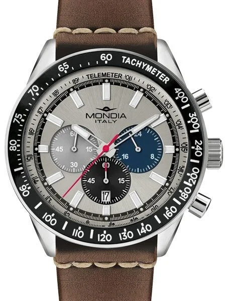 Mondia Madison Quartz Chronograph Watch with 24-Hour Sub-Dial #MI710SS-02SL-CP kol saati