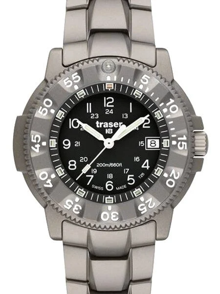 Traser Commander 100 Force Military Titanium Watch, Sapphire Crystal #100308 kol saati
