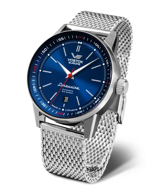 Vostok Europe Limousine NH35A-560A687 Set with Stainless Steel Mesh bracel kol saati