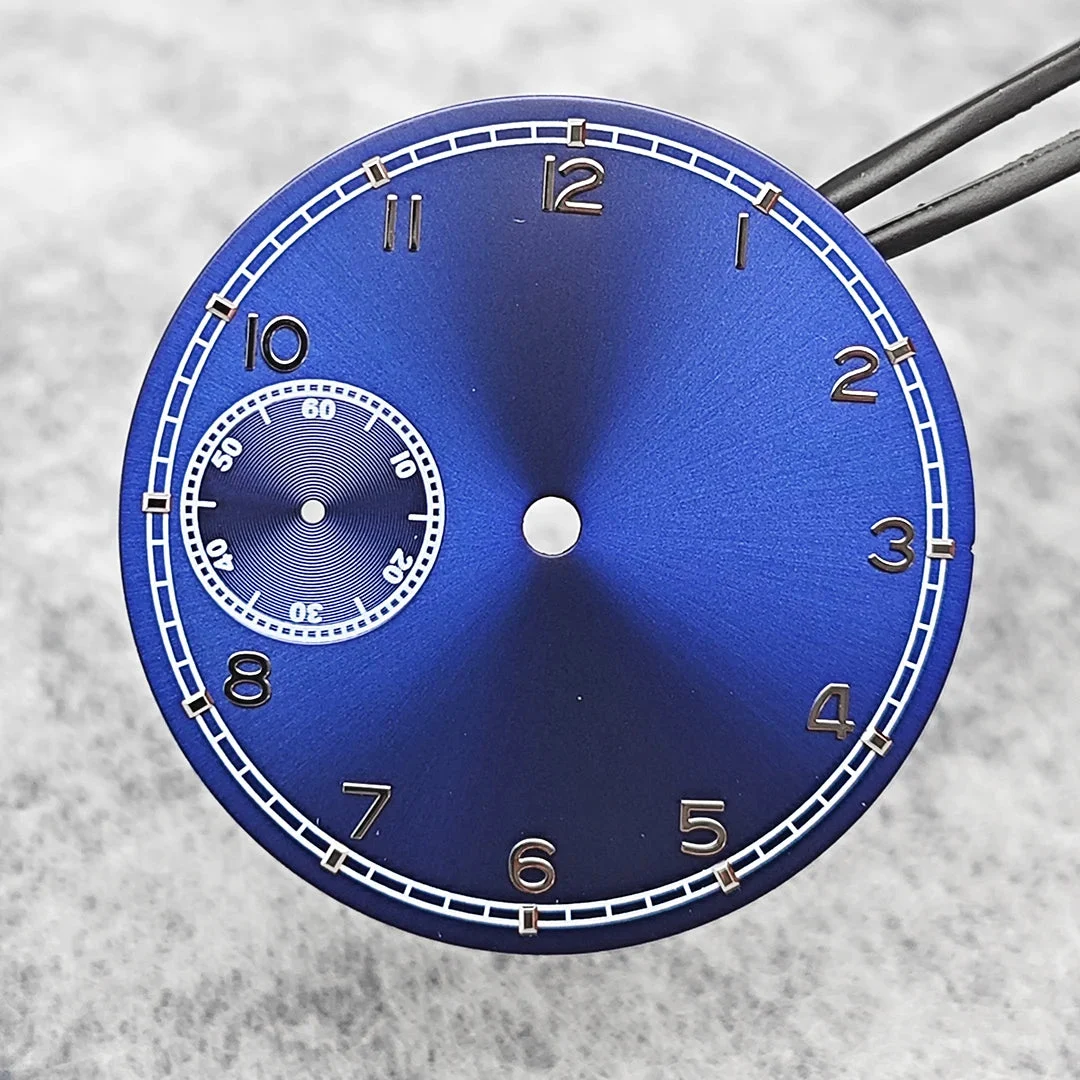 Tandorio Watch Dial for ETA 6497 for MAR-G 3600 Movement Watch Repair Parts Replacement Watch Faces Accessories ETA 6497 Part 14:201447303#Blue silver word 37 mm kol saati