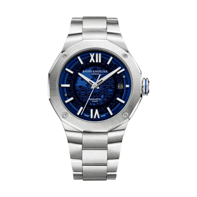 Baume Et Mercier Riviera 10616 Baumatic COSC 42mm - Blue on Bracelet M0A10616 kol saati